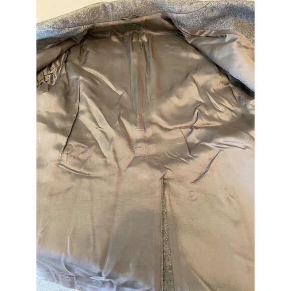 Benetton Womens Wool Blend Gray Peacoat Made In Italy Large - Picture 3 of 13